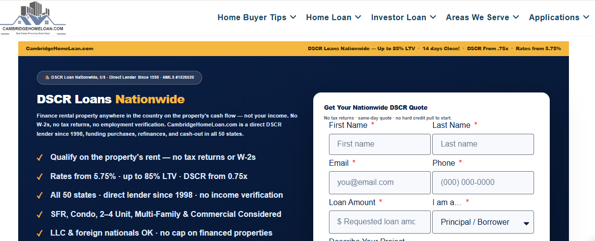 Florida DSCR Loans by CambridgeHomeLoan