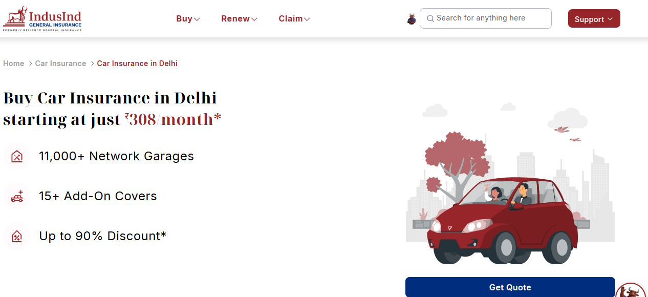 Car Insurance By IndusInd General Insurance